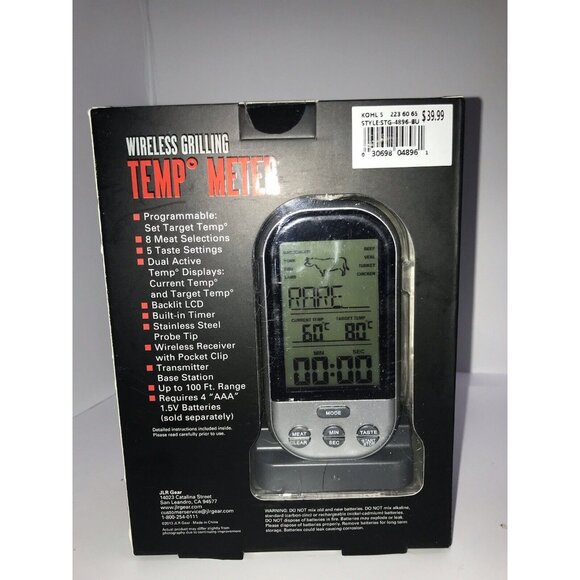 Smart Gear Wireless Grill Thermometer 100FT RANGE BUILT IN TIMER POCKET CLIP BBQ - Picture 3 of 7